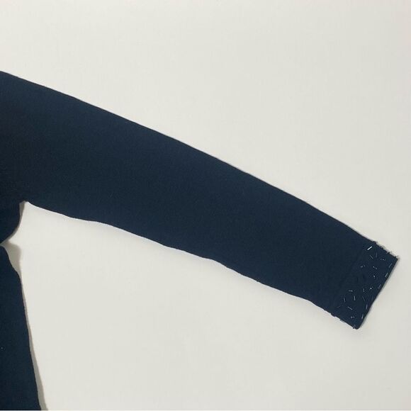 Vintage Kathie Lee Collection Black Beaded Knit Button Front Cardigan Size Small - Picture 4 of 16